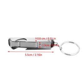 Multitool Carabiner Keychain Outdoor Multifunction 2 in 1 Mini Tool Stainless Steel Keychain Ring Nail Cutter Scissors Bottle Opener