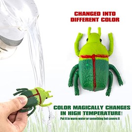 Paquete de 12 juguetes de insectos que cambian de color, cifras de juguetes de cambio de color, juguetes de baño flotantes y elásticos para niños pequ