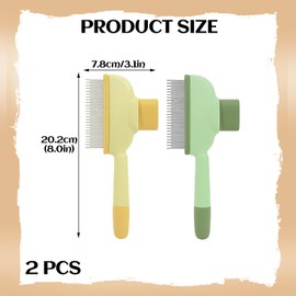 BOULESENM 2 Stück Fellblitz Bürste,Selbstreinigender Flohkamm für Katze und Hund,Katzenbürste mit Auslöseknopf,Unterfellbürste katze,Flohkamm Hunde,für Lang Und Kurzhaarpflege Haustier