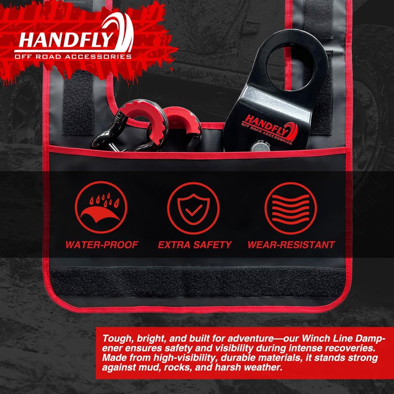 Handfly Winch Dampener Cable, Safety Recovery Off-Road Winch Rope Dampener