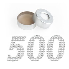 PEKYBIO Aluminum Crimp Seal with Natural PTFE/White Silicone Septa for Headspace Vial, 20mm Closure Size, Pack of 500