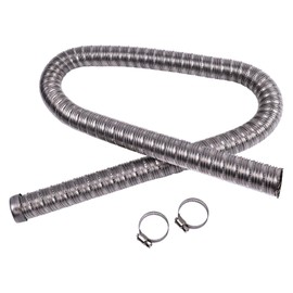ZTUOAUMA 24mm 1M Length Double 304 Stainless Steel Exhaust Pipe 36061296 90394 with Clamps Compatible with Webasto Eberspacher Diesel Parking Heaters