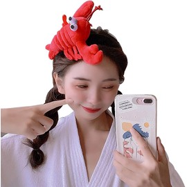 Edostree Animal Fluffy Headband, Hair Ornament, Costume Accessory, Unisex, One Size Fits Most, DWFD-03 (Crawfish)