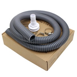 Airtak Bilge Pump Hose 1-1/8-Inch Diameter Plumbing Installation Kit | 6 FT Premium Quality Kink-Free Flexible PVC Hose | Includes 2 Hose Clamps and Thru-Hull Fitting