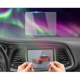 xjzshly Tempered Glass Screen Protector Foil Compatible with 2023 2022 2021-2015 Dodge Challenger SRT 392 Hellcat Uconnect 8.4 Inch Touchscreen Cover Accessories Protective Film 9H Anti-Fingerprint