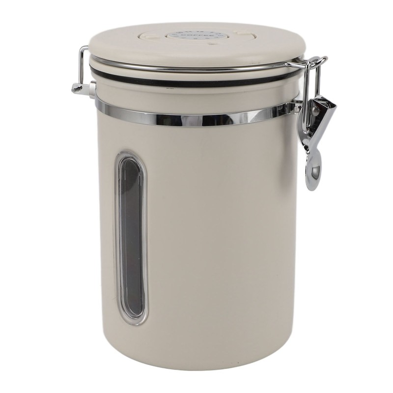 Coffee Canister 1800ml 304 Stainless Steel Window Design One Way