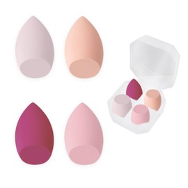 LBJFYHJN 4-Piece Make Up Set, Multi-Colour Make Up Sponge & Beauty Egg, Latex-Free Beauty Blender with 1 Sponge Holder, Dry & Wet, Super Soft Sponge for Foundation, Powder