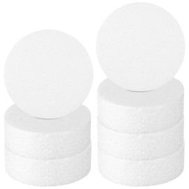 VILLCASE 7 Pcs Foam Cylinder Large Foam Circles Round Foam for Crafts Styro-foam Foam Discs Eps White