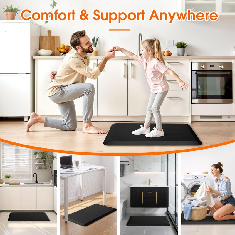 TranquilRelax Kitchen Mat, Cushioned Thick Floor Comfort Mat, with Non-Slip