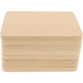 teemando® 8 x Beech Wood Coasters 10cm Decorative Coasters for Glasses and Raclette Pans