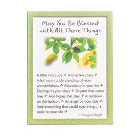 Blue Mountain Arts Encouragement Magnet with Easel Back—Birthday, Wishing You Well, or Just Because Gift by Douglas Pagels, 4.9 x 3.6 Inches (May You Be Blessed with All These Things)