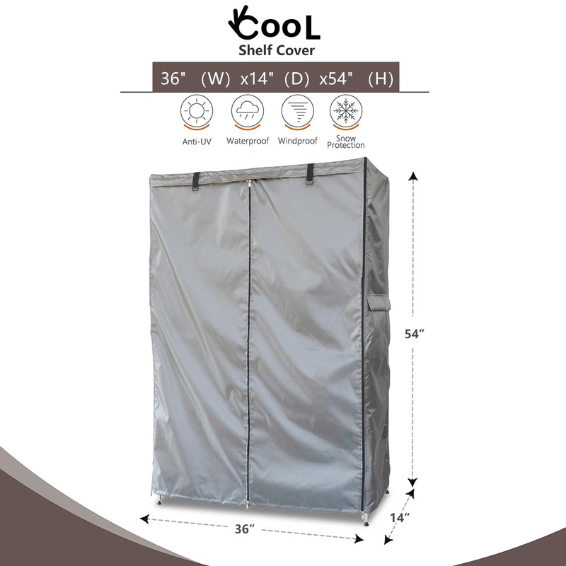 okcool Waterproof Shelf Cover,600D Heavy Duty Wire Shelving Unit Cover,Shelf