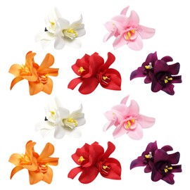 UUYYEO 10 Pcs Bohemian Flower Hair Clips Artificial Hair Flowers Hawaiian Hair Pins Beach Themed Hair Clips Floral Bridal Hairpins Holiday Hair Accessories for Women Girls