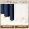 BTTN Navy Blue 3 in 1 Linen Textured Shower Curtain