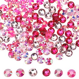 Flatback Rhinestones 21000pcs Resin Rhinestones Non-hotfix Jelly Rhinestones Gemstones 6 Colors for Crafts Makeup Face Tumblers DIY Decoration 3/4/5mm (Pink Rhinestones)