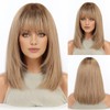 KKU 14 Inch Ombre Ash Blonde Layered Straight Human Hair