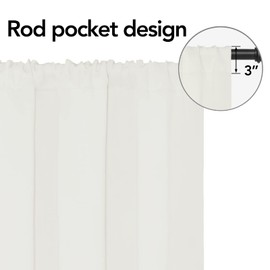 Easy-Going Rod Pocket Blackout Curtains for Bedroom, Room Darkening Window Curtains for Living Room, Thermal Insulated Noise Reduction Solid Window Drapes, 2 Panels(42x63 in, Ivory)