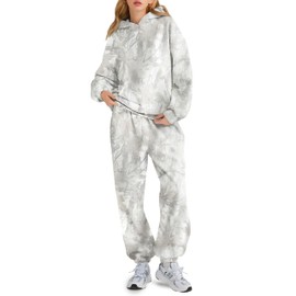 ACCPUR 2 Piece Camo Sweatsuits for Women Oversized Maple Leaf Hoodies Sets Graphic Sweatshirts Tracksuits Fleece Fall Outfits