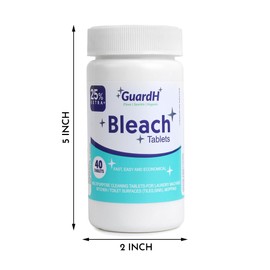 GuardH Bleach Tablets, 40 Count - Multipurpose Cleaning for Laundry, Kitchen Surfaces, Bathroom Tiles, and Toilet Bowls - Liquid Bleach Alternative