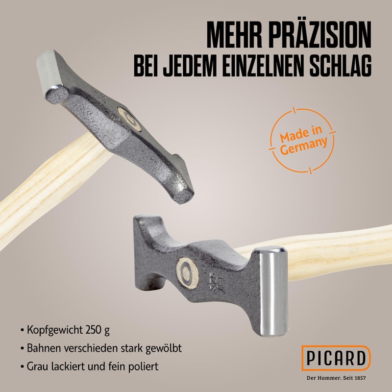 Picard 0017501-0250 250 g Grooving Hammer - Brown/Silver