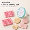 84 Pcs Alphabet Numbers Cookie Stamp Set Round Press for