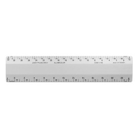 Alumicolor Architect 6 inch Bevel Ruler w/Joist/Truss Scale for Drawing, Drafting & Engineering, Calibrations Divided by (3/32, 3/16), (1/8, 1/4), Silver