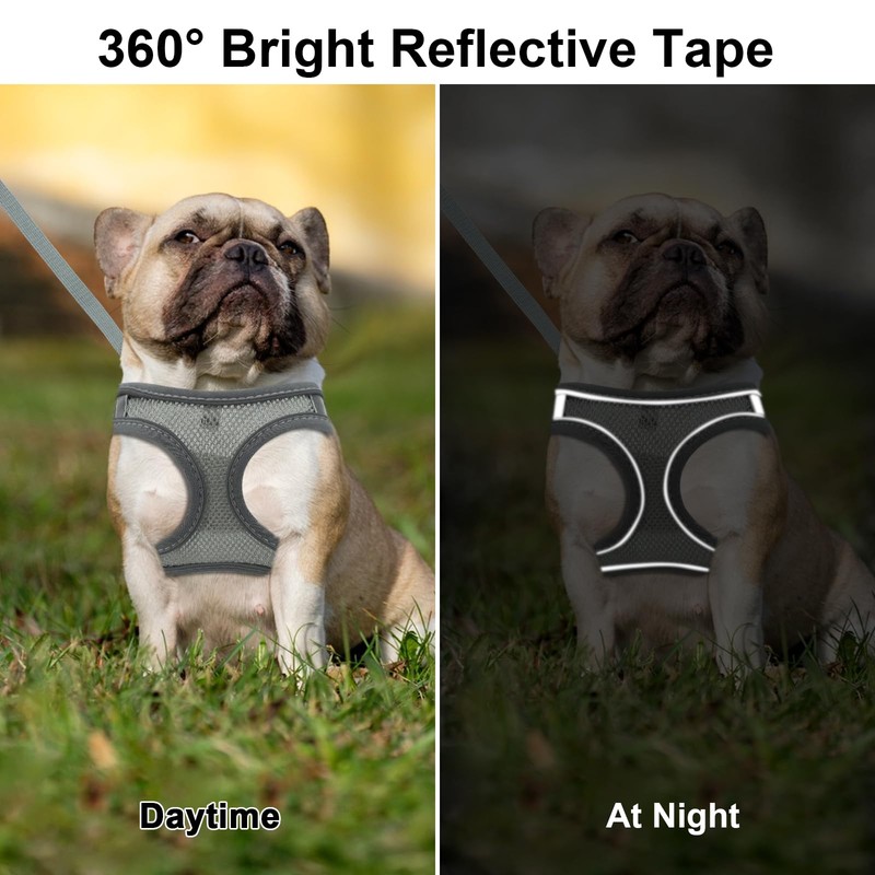Adjustable Soft Cat Harness, Breathable Soft Mesh Puppy Harness, Reflective