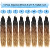 Auxemuen Pre Looped Micro Curly Crochet Hair Brazilian Afro Kinky