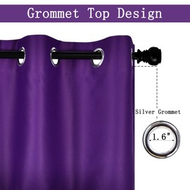 DECOVSUN Purple Valance for Kitchen Windows Solid Grommet Top Blackout Valance Window Treatment for Living Room Short Straight Drape Valance for Bedroom Kids Room 100X18 1 Panel Royal Purple