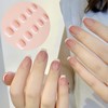 24Pcs French False Nails Short,Nail Tips Short Ellipses,Fake Nail Short,Press