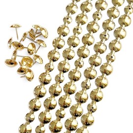 Let's Decorate 5 Meters Upholstery Nail Strips Gold Decorative Nail Strips Sofa Trim for Indoor Garden Chair Loose Push Pins Matched (16mm, Gold)