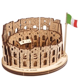 UGEARS Wooden 3D Puzzles for Adults – Rome Colosseum Model Kit Adult Puzzles – DIY Miniature Kit Crafts for Adults – Cities Collection Puzzle of Italy – Models for Adults to Build – 63 Pcs