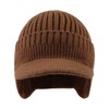 PESAAT Autumn Thick Men Knit Visor Winter Warm Adult Earflap
