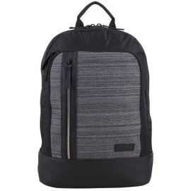 Fuel Millennial Slim Laptop Carry On Luggage Travel Tech Bag Daypack Backpack, 16.5” Tall, Unisex, Black with Gray Twill Print