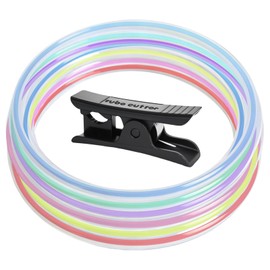 Asbrot 5M/16.4ft Ultra-Transparent 2.5mm ID×4mm OD Smooth PTFE Tube Compatible with Bambu-Lab AMS Lite X2D X1 P1P P1S P2S A1/ A1 Mini H2D H2S with Cutter, Clear Tubing for 1.75mm 3D Printer Filament