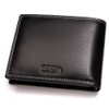 Fa.Volmer ® Stabile Schwarze Herren Geldbörse echt Leder Querformat mit