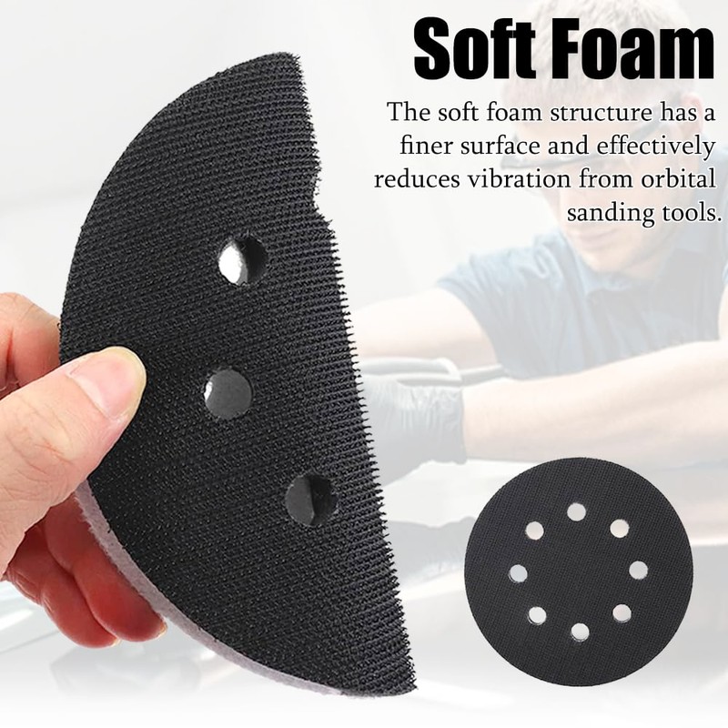 2 PCS Foam Sanding Pads 125mm Soft Sponge Interface Pad