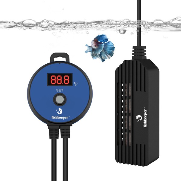 fishkeeper Small Aquarium Heater, Submersible Betta Fish Tank Heater 75W