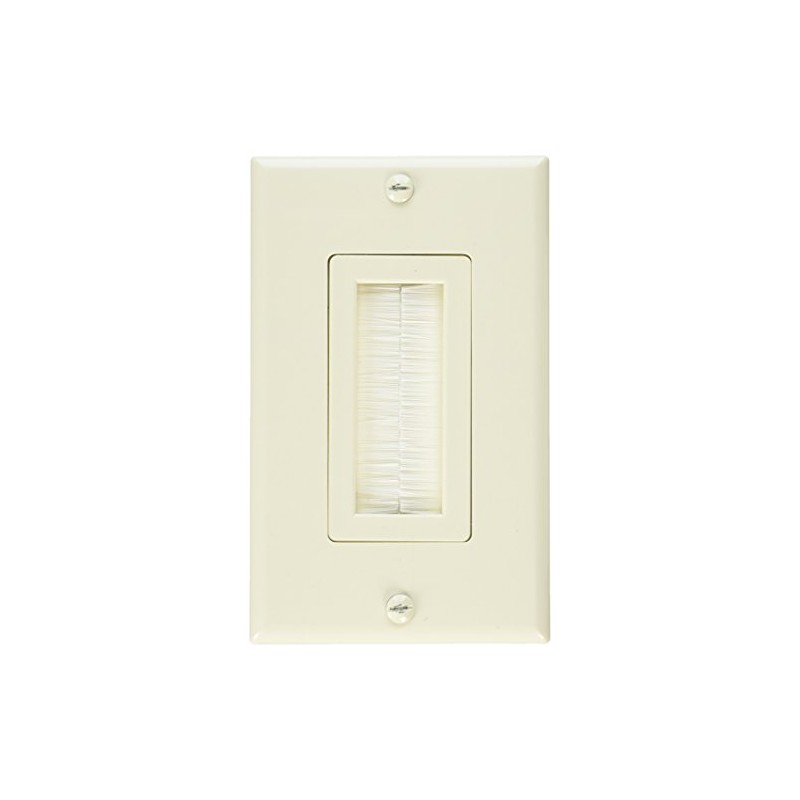 Vanco 120815X Decor Style Brush Bulk Cable Wall Plates, Almond