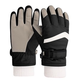 Risipu Kids Ski Gloves Winter Waterproof Gloves Warm Fleece Gloves Snowproof Snowboard Gloves Cold Weather Gloves for 4-12 Boys Girls (Purple, M)