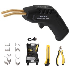Cordless Plastic Welder Kit 40W, Plastic Repair Kit with 400 PCS Hot Stapler, 3-Temperature Setting 4.0 Ah Plastic Welding Kit with LED Light, plastic welder for Car Bumper, Plastic Repair (Black)