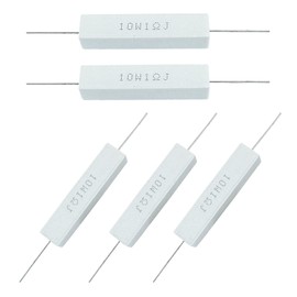 Seimneire 10w 1 Ohm Ceramic Cement Resistor, Wire Wound Power Resistor Assortment Used in Computer, TV Set, Apparatus (5 Pcs)