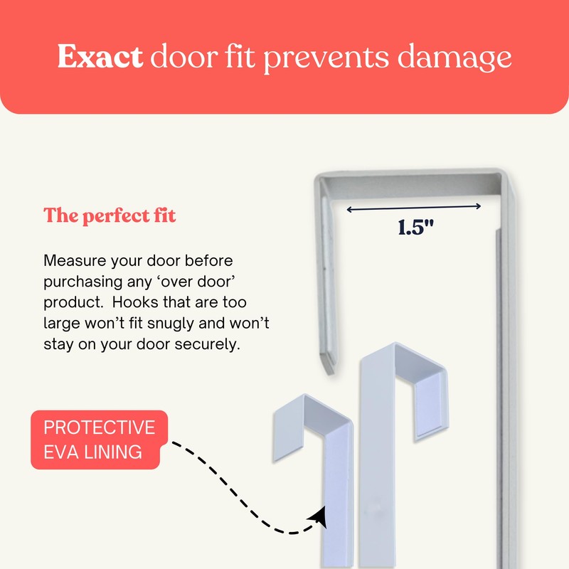 [Heavy Duty] 14.5" Over-The-Door Mirror Hanger Set (Extra Wide) with