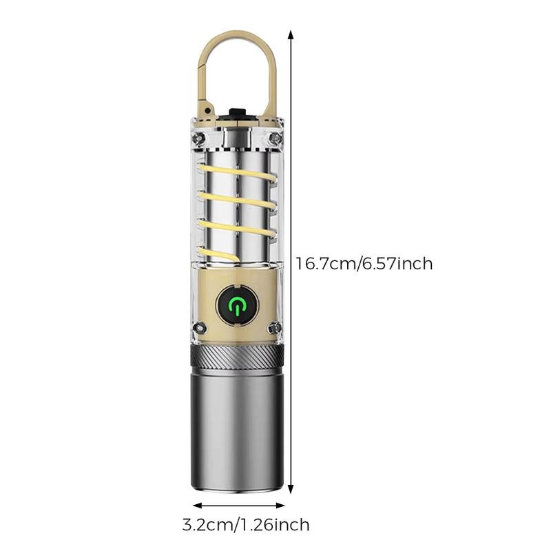 Rechargeable LED Flashlight with 360° Camping Lantern – Super Bright,