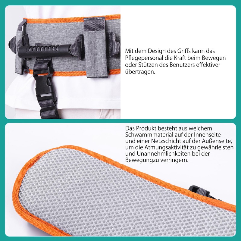 Walking Belt Transfer Belt for Seniors with 7 Handles and