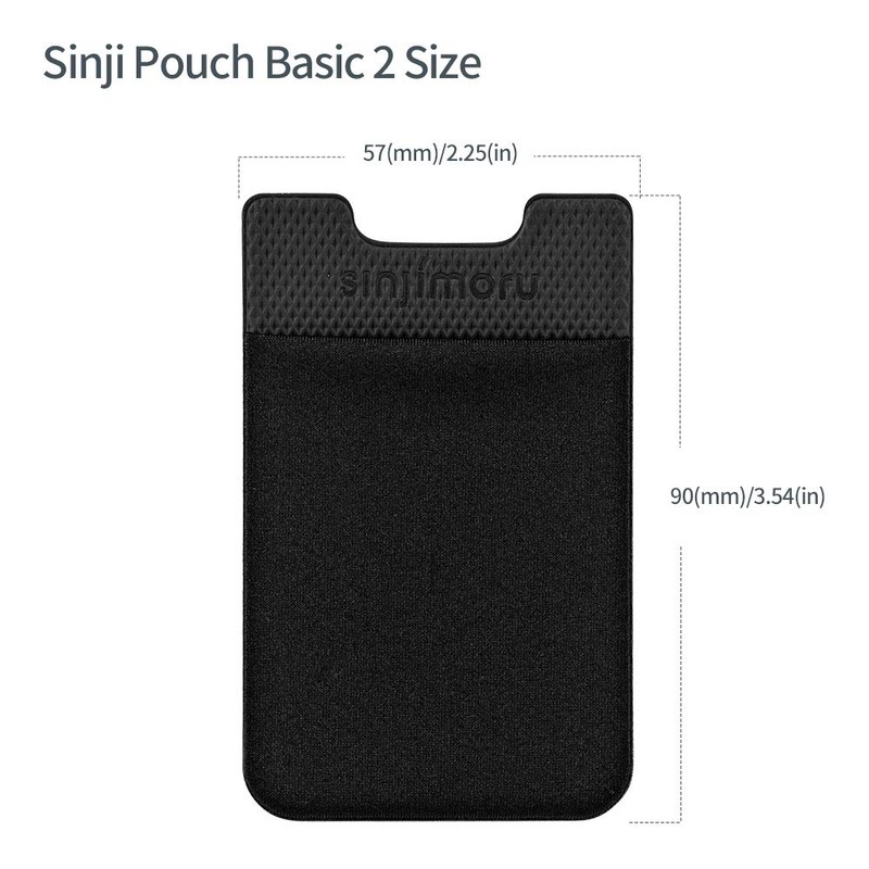 Sinjimoru Pocketbook Type Card Holder, Back Adherent Card Storage Case,