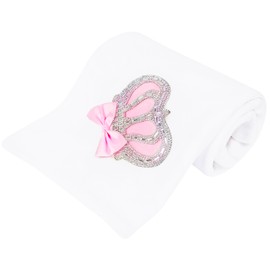 Lilax Baby Girl Newborn Jewels Crown Swaddle Receiving Blanket Pink