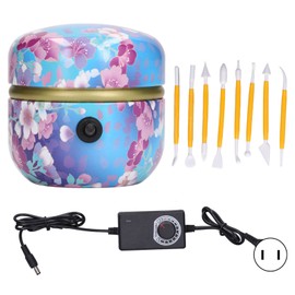 Mini Electric Pottery Wheel Metal CW CCW Adjustable Stepless Speed Mini Pottery Forming Machine for DIY 100‑240V US Plug