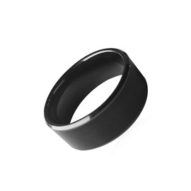 Hecere RFID Rewritable Dual Frequency in One 125kHz T5577 & 13.56MHz CUID Black Ceramic Smart Finger Ring Wear for Men or Women (CUID + T5577 Chip 18mm)