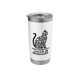 Cute Black Cat Art Men Mushroom Stuff Ramen Cat Mushroom Cat Stainless Steel Insulated Tumbler